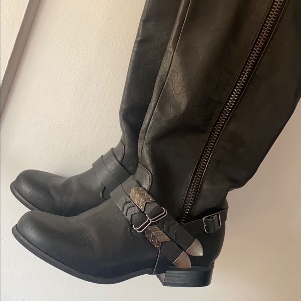 tall boots with buckle